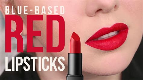 drugstore red lipstick with blue undertones